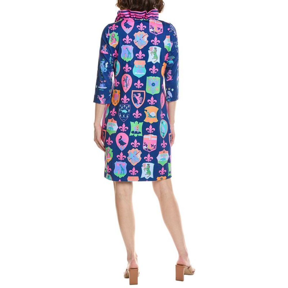 Gretchen Scott Womens Jersey Printed Mini Dress, Navy - Picture 2 of 4